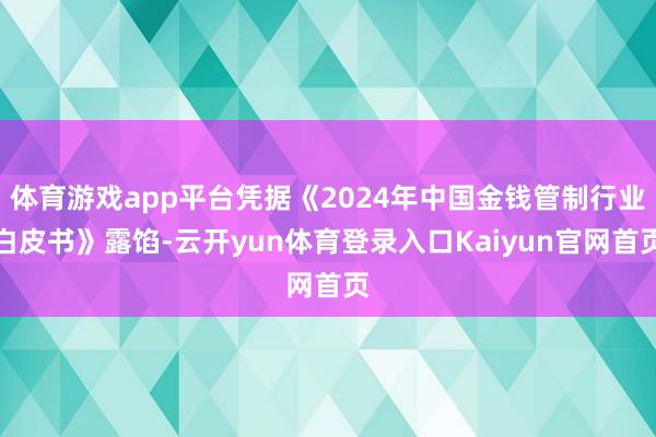 体育游戏app平台凭据《2024年中国金钱管制行业白皮书》露馅-云开yun体育登录入口Kaiyun官网首页