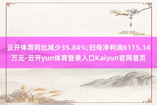 云开体育同比减少35.84%;归母净利润6115.14万元-云开yun体育登录入口Kaiyun官网首页