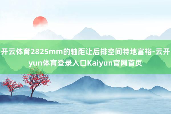 开云体育2825mm的轴距让后排空间特地富裕-云开yun体育登录入口Kaiyun官网首页